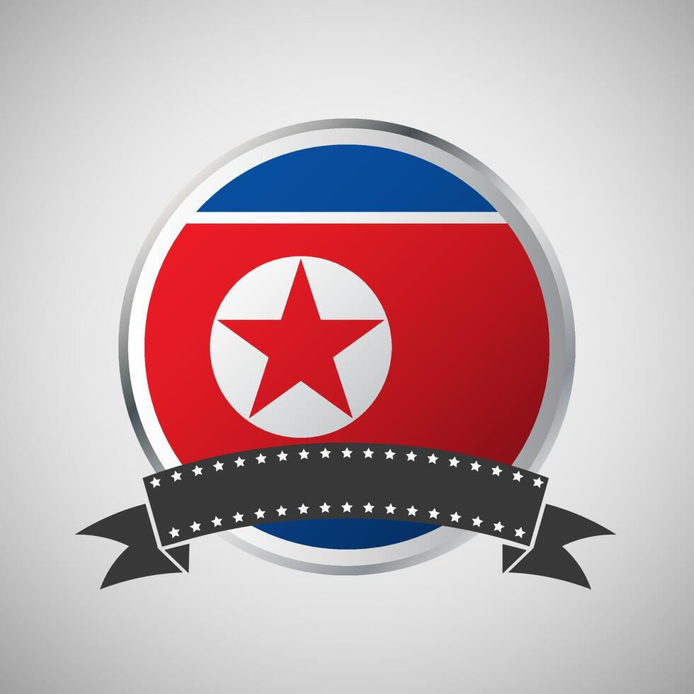 vector noorden Korea ronde vlag banier vector illustratie