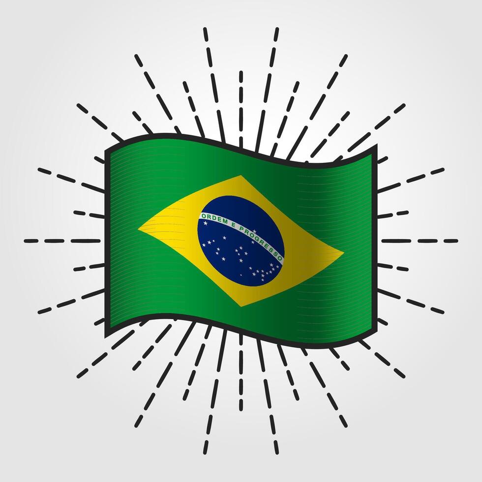 wijnoogst Brazilië nationaal vlag illustratie vector