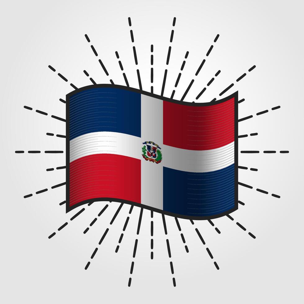 wijnoogst dominicaans republiek nationaal vlag illustratie vector