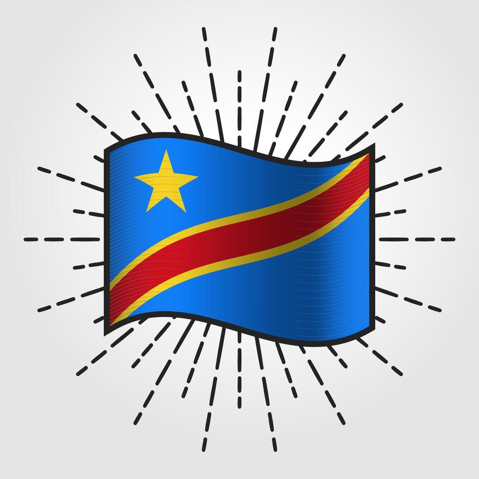 wijnoogst democratisch republiek van de Congo nationaal vlag illustratie vector