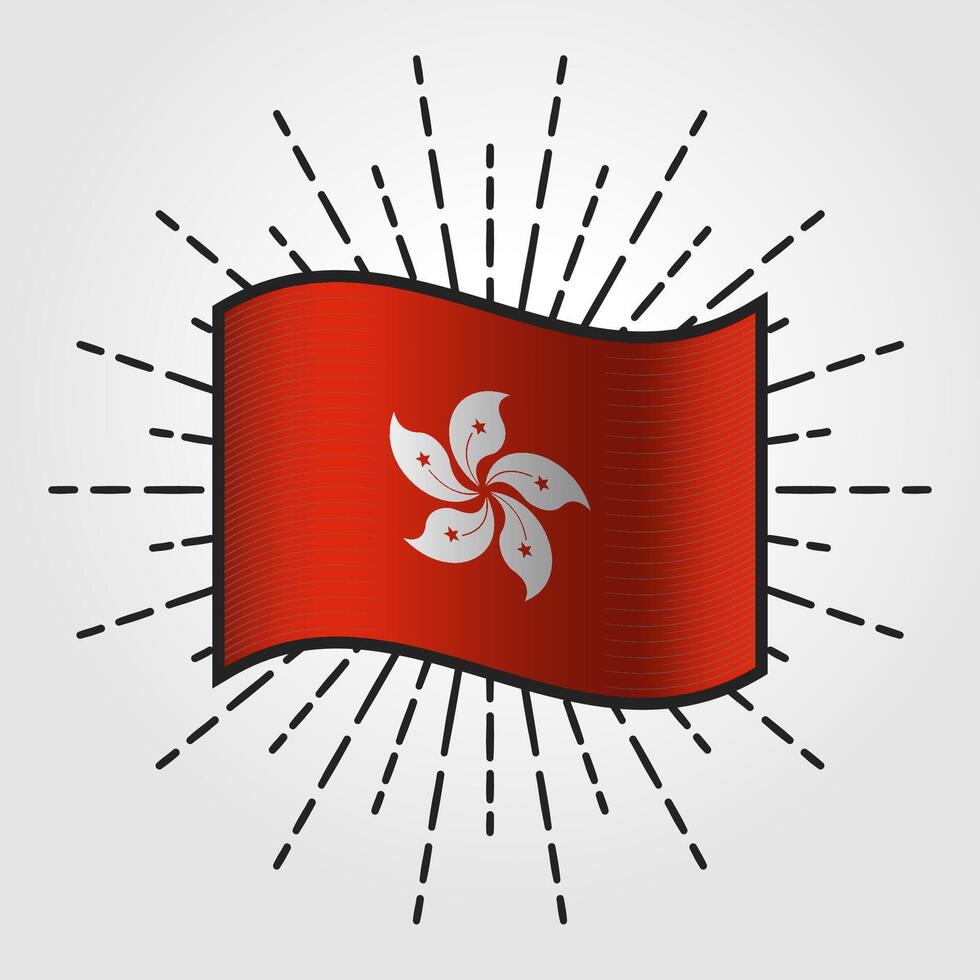 wijnoogst hong Kong nationaal vlag illustratie vector