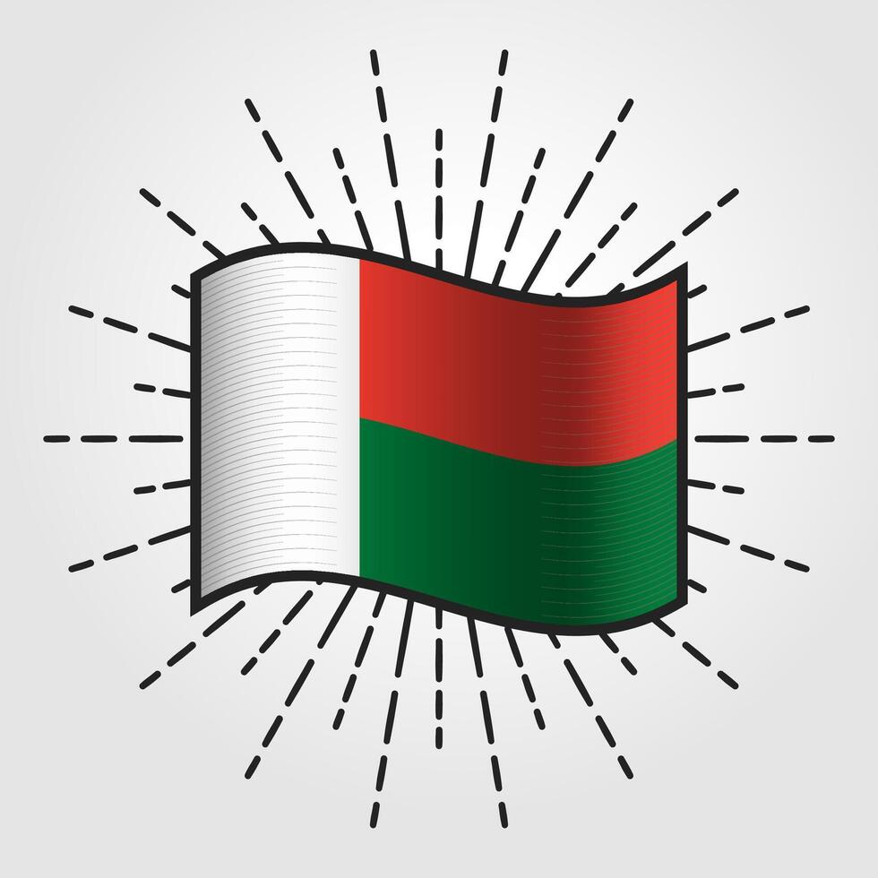 wijnoogst Madagascar nationaal vlag illustratie vector