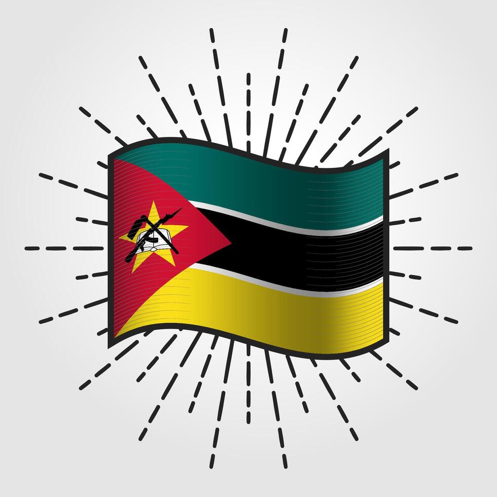 wijnoogst Mozambique nationaal vlag illustratie vector