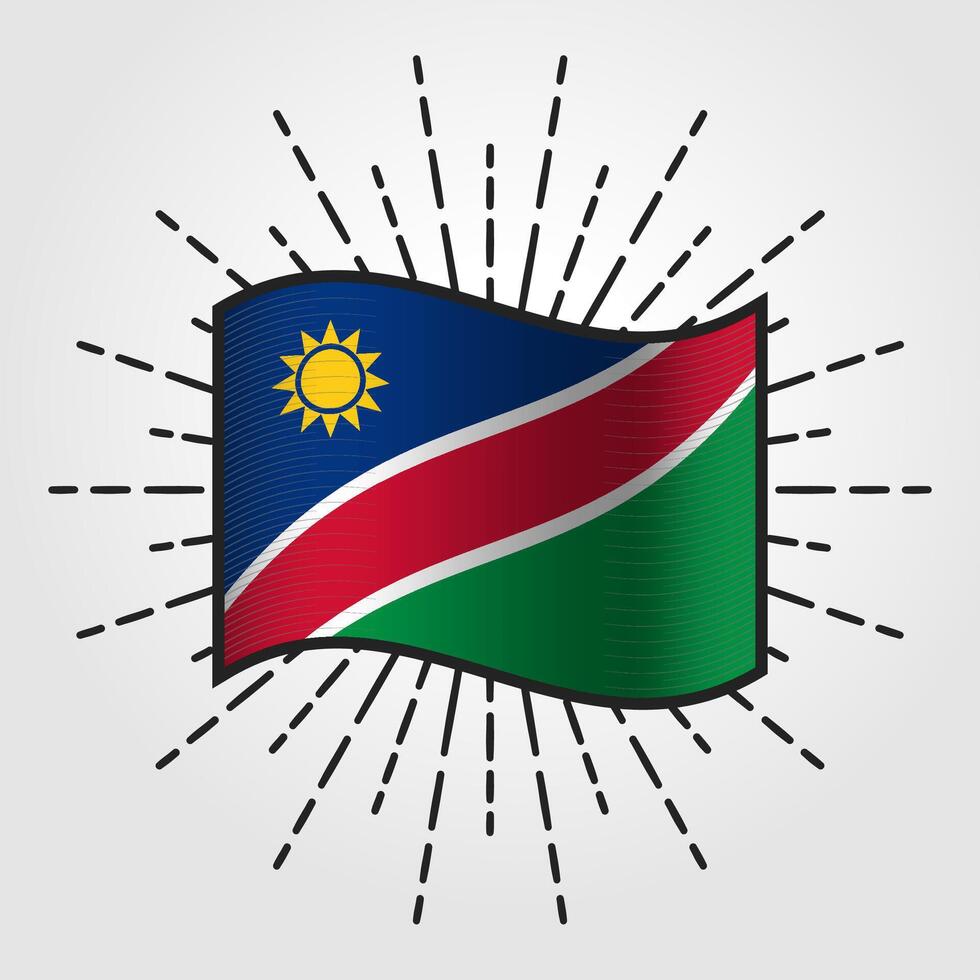 wijnoogst Namibië nationaal vlag illustratie vector