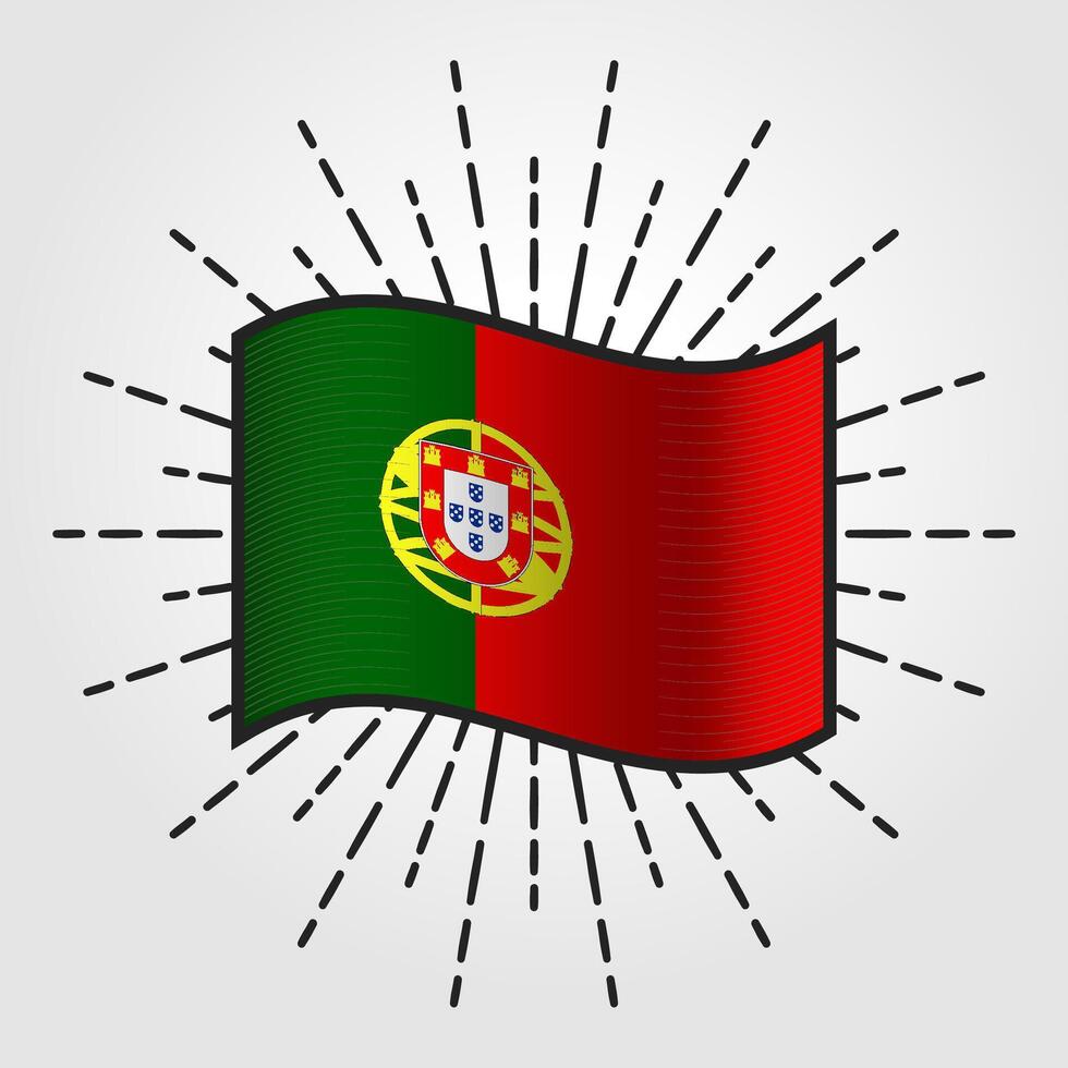 wijnoogst Portugal nationaal vlag illustratie vector