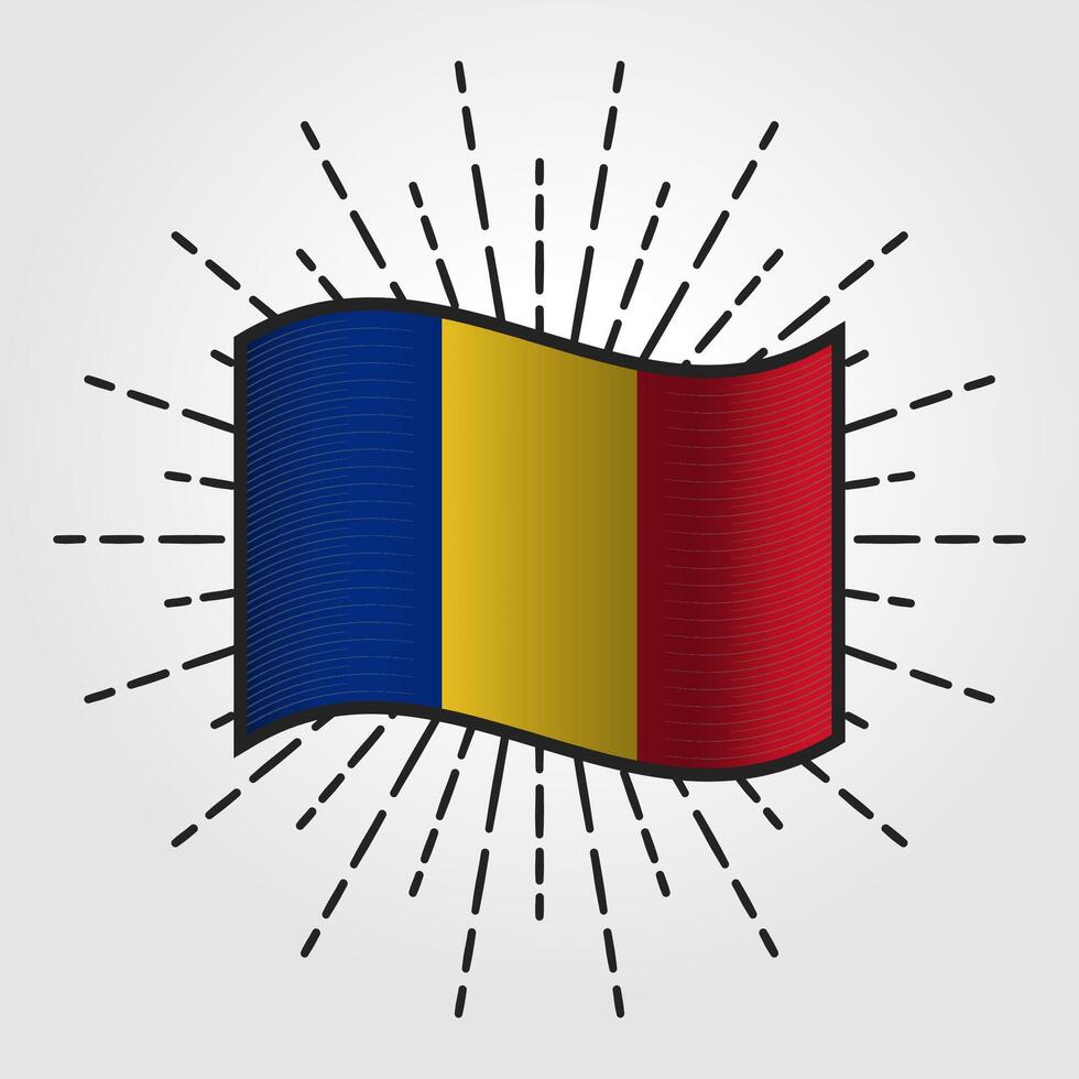 wijnoogst Roemenië nationaal vlag illustratie vector