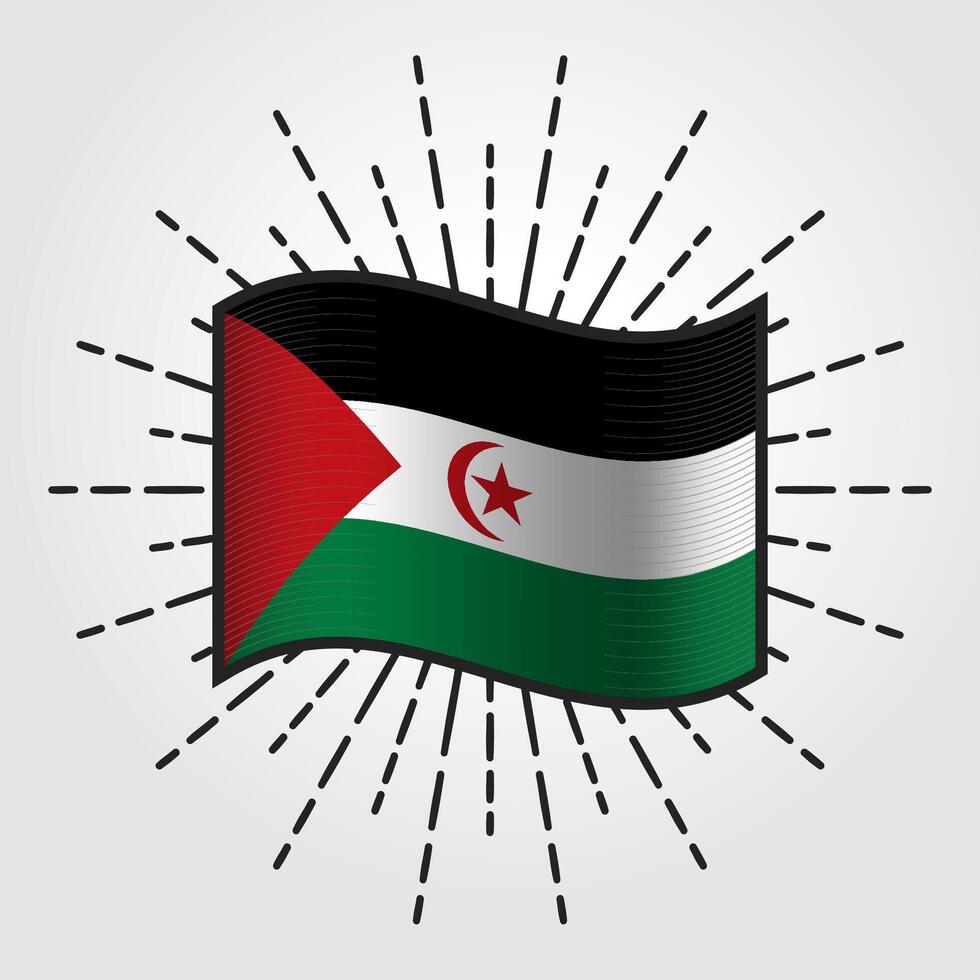 wijnoogst western Sahara nationaal vlag illustratie vector