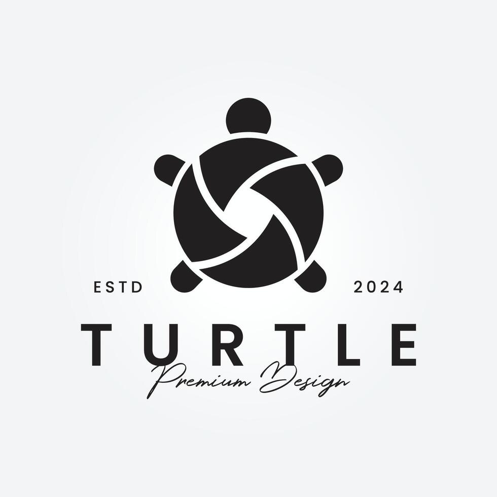 schildpad logo vector met een minimalistische concept