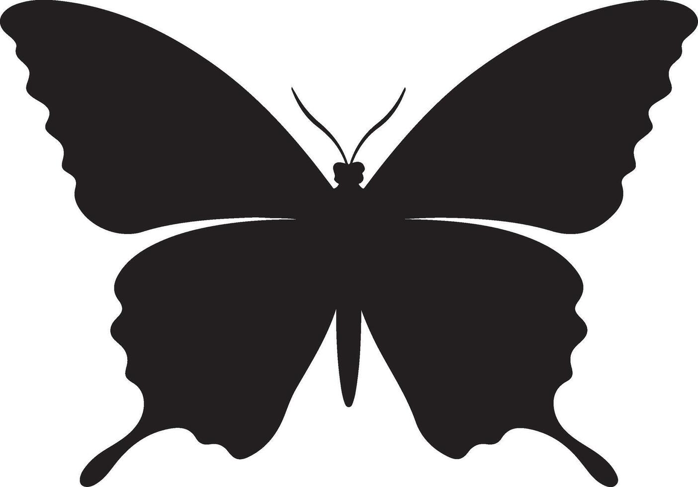 vlinder silhouet vector illustratie wit achtergrond