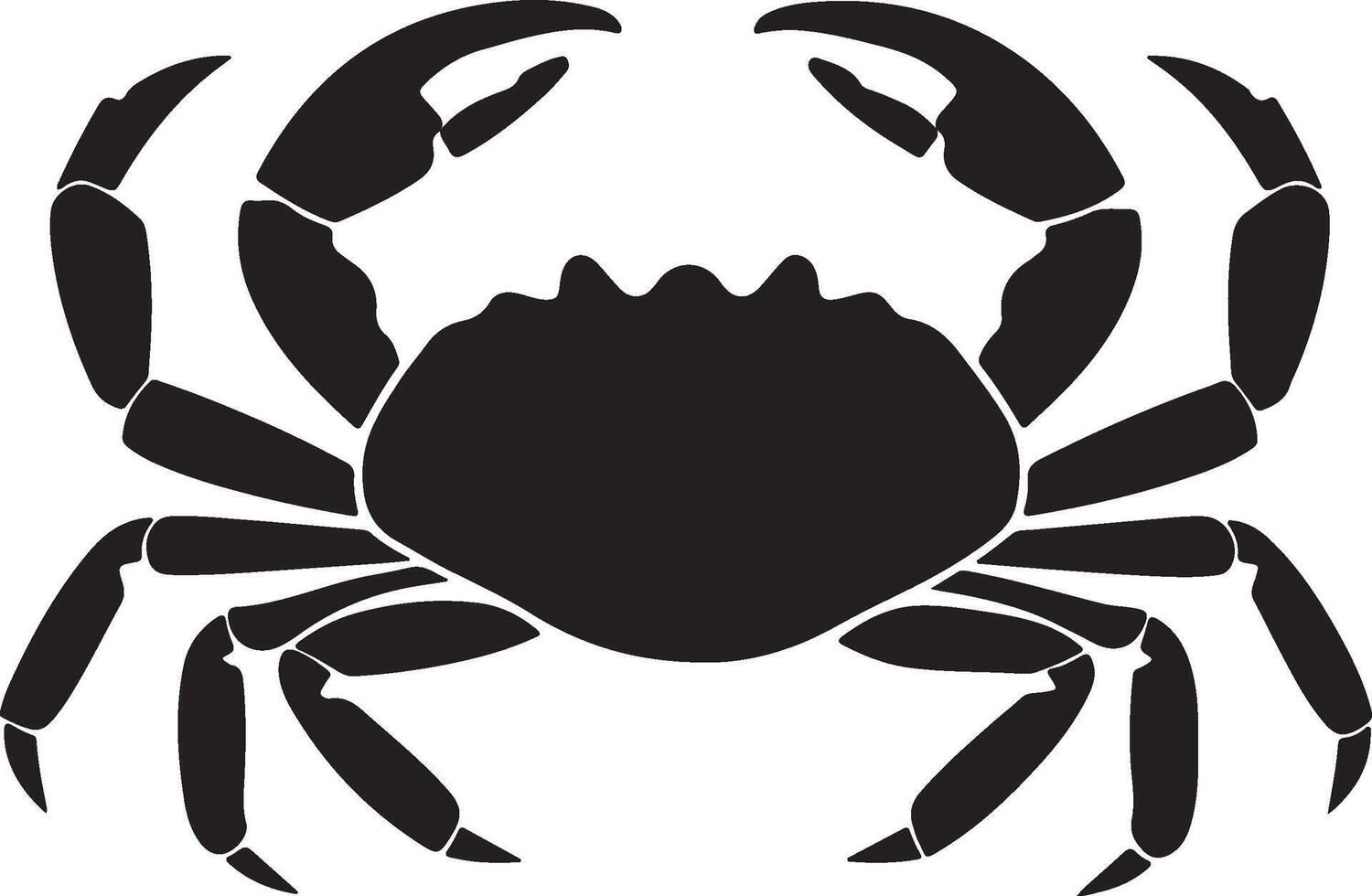 krab silhouet vector illustratie wit achtergrond