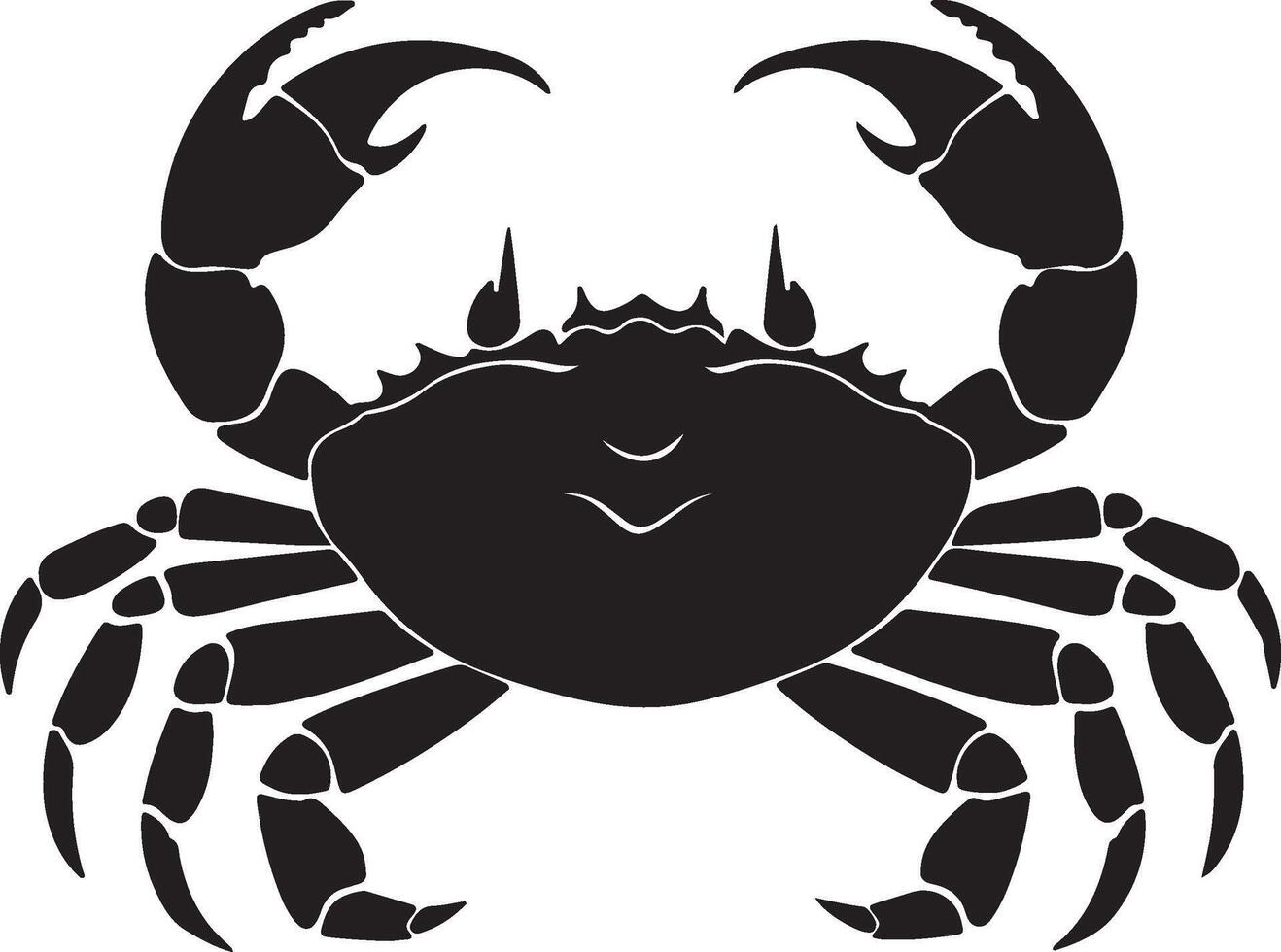 krab silhouet vector illustratie wit achtergrond