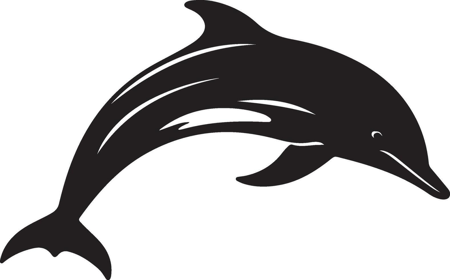 dolfijn silhouet vector illustratie wit achtergrond
