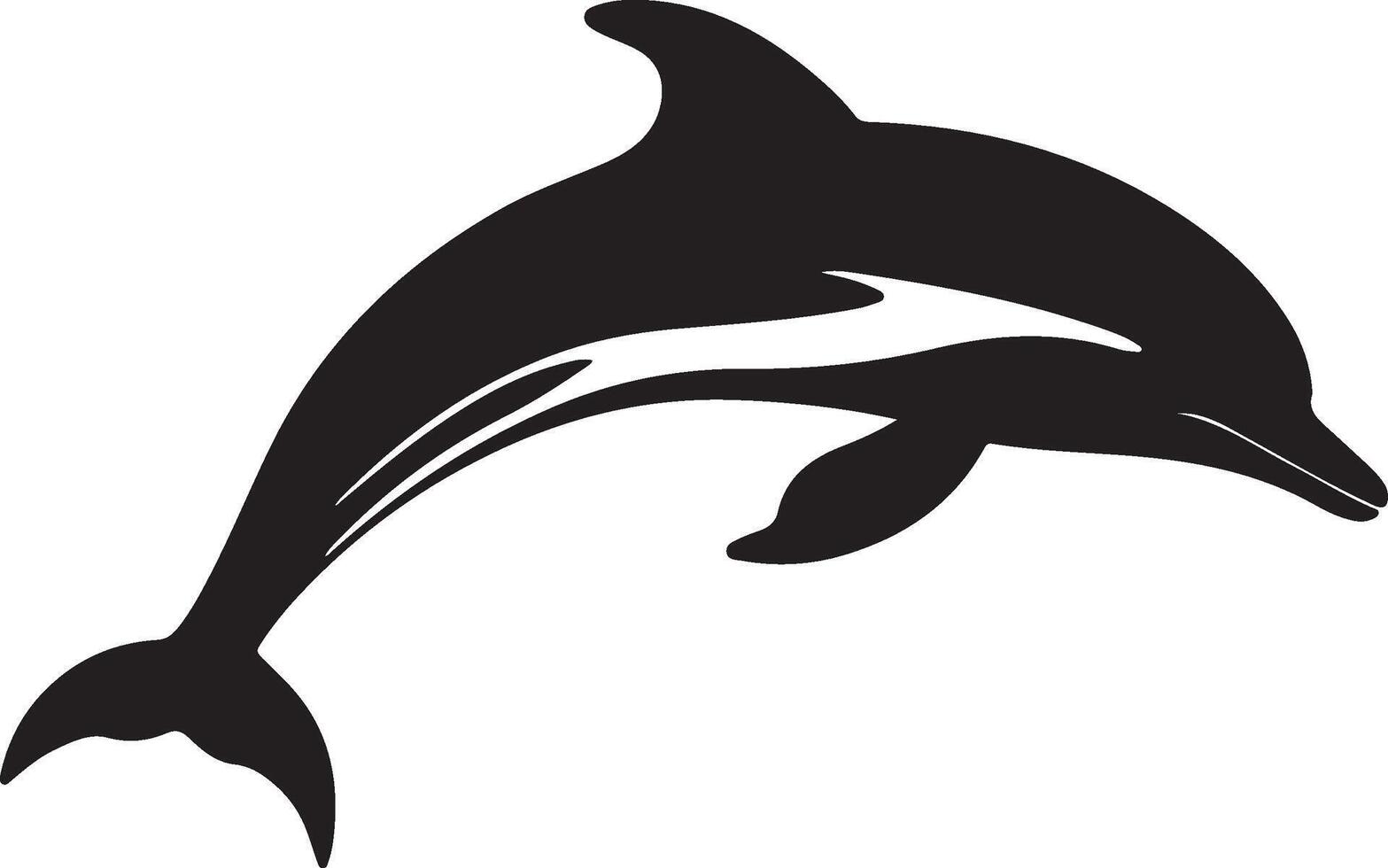 dolfijn silhouet vector illustratie wit achtergrond