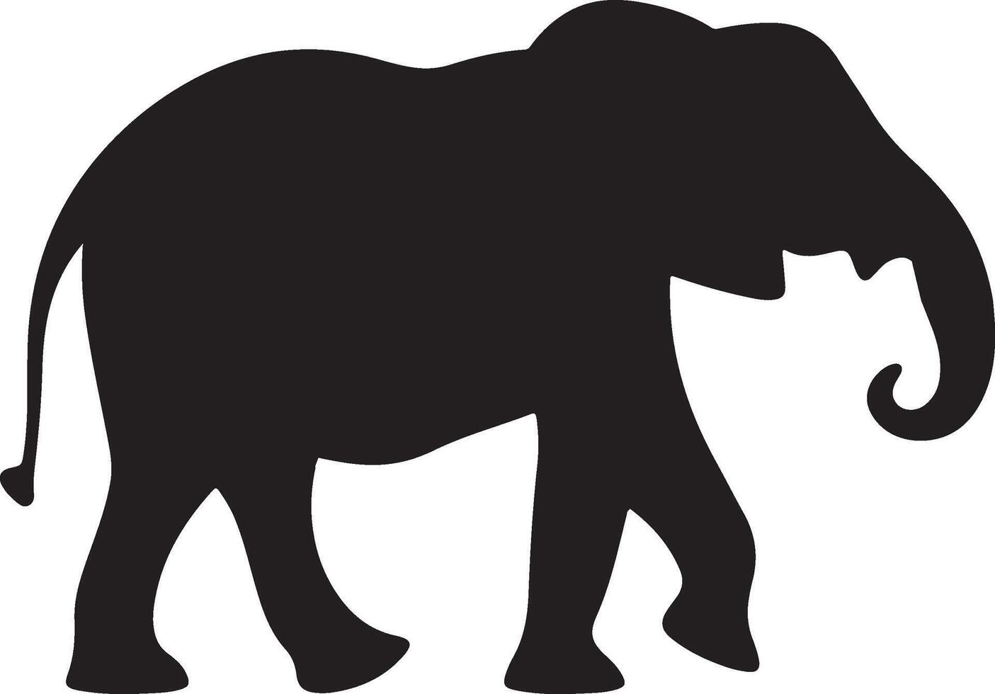 olifant silhouet vector illustratie wit achtergrond