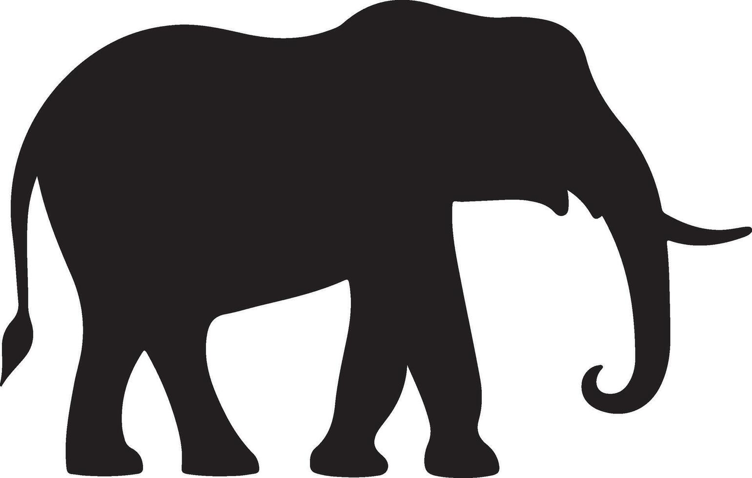 olifant silhouet vector illustratie wit achtergrond