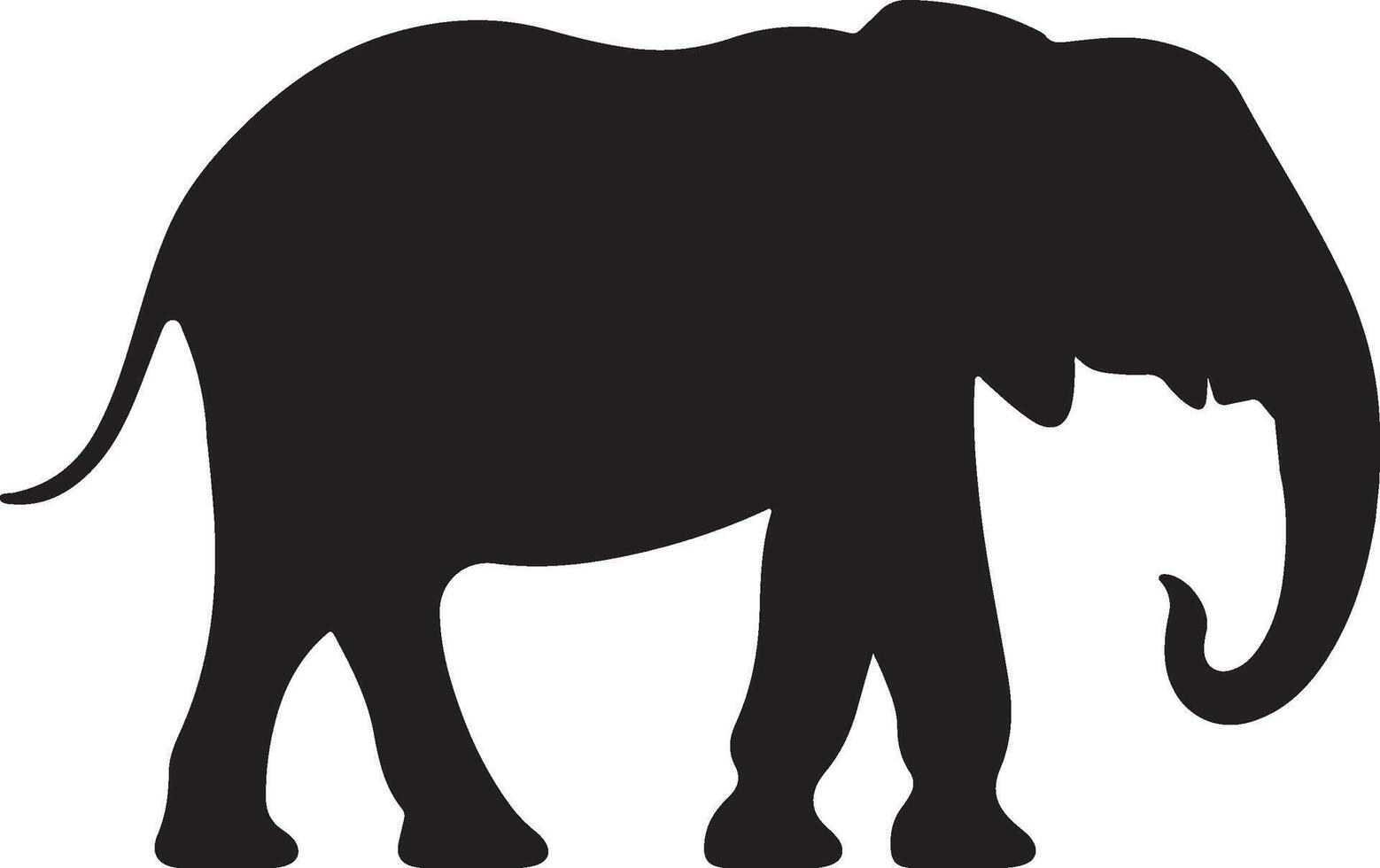 olifant silhouet vector illustratie wit achtergrond