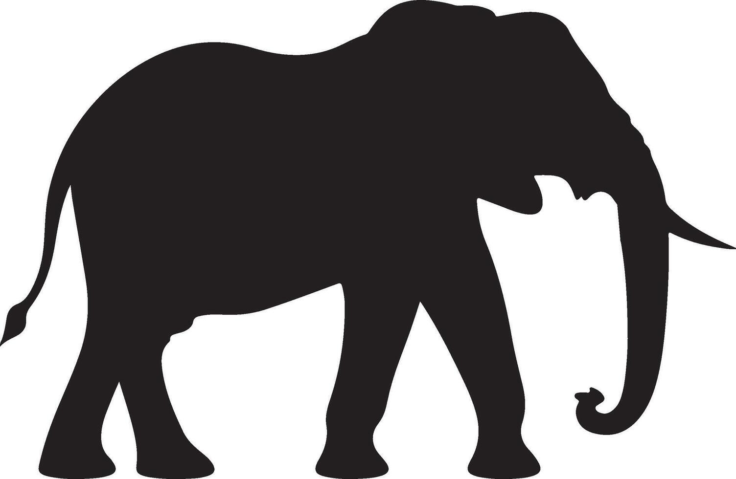 olifant silhouet vector illustratie wit achtergrond