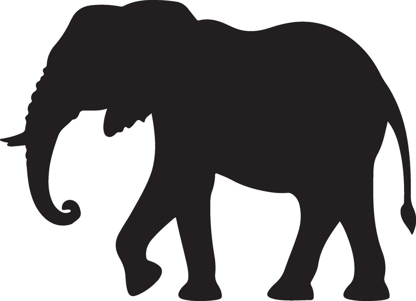 olifant silhouet vector illustratie wit achtergrond