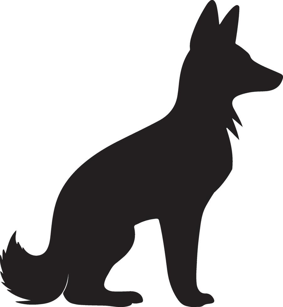 vos silhouet vector illustratie wit achtergrond