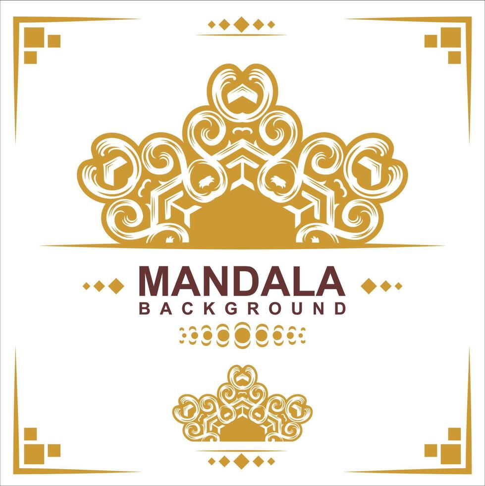 goud kader Aan een wit achtergrond, mandala luxe kader ontwerp. vector