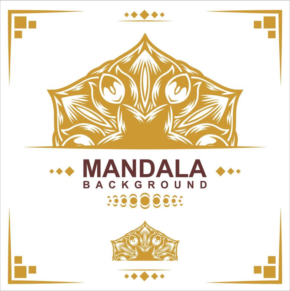 goud kader Aan een wit achtergrond, mandala luxe kader ontwerp. vector