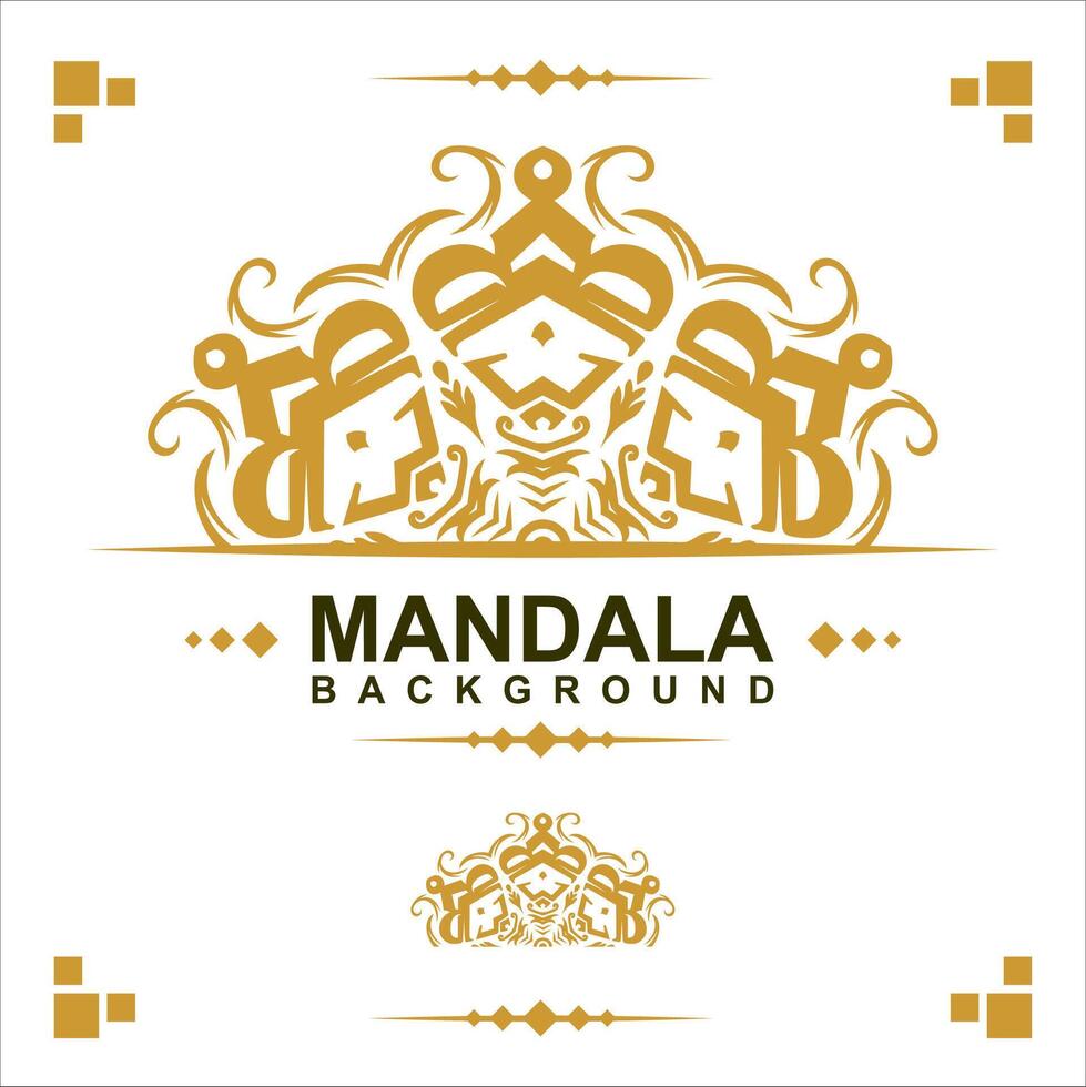 goud kader Aan een wit achtergrond, mandala luxe kader ontwerp. vector