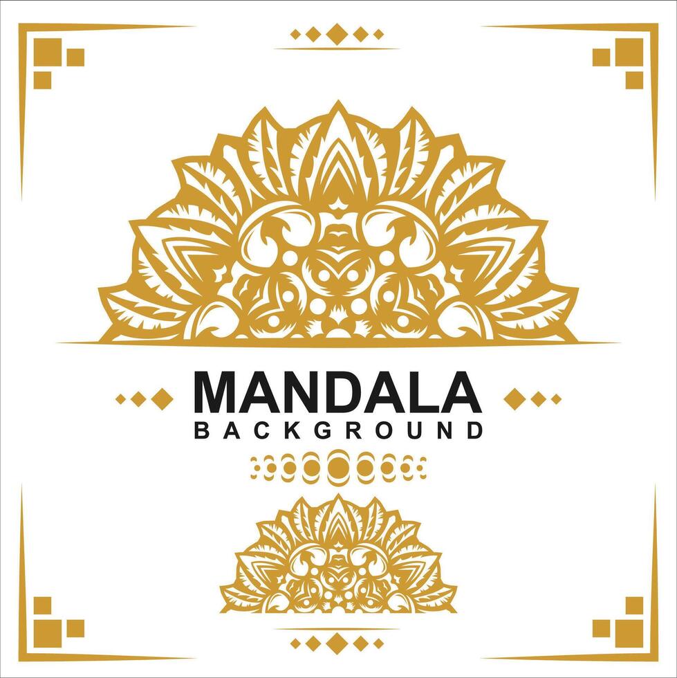 goud kader Aan een wit achtergrond, mandala luxe kader ontwerp. vector