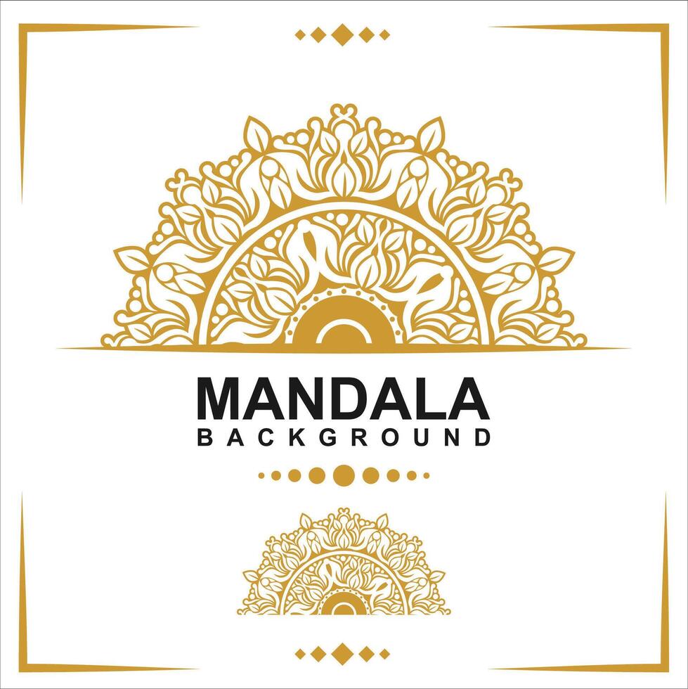 goud kader Aan een wit achtergrond, mandala luxe kader ontwerp. vector