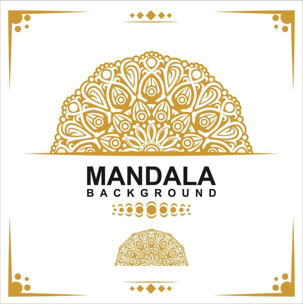 goud kader Aan een wit achtergrond, mandala luxe kader ontwerp. vector