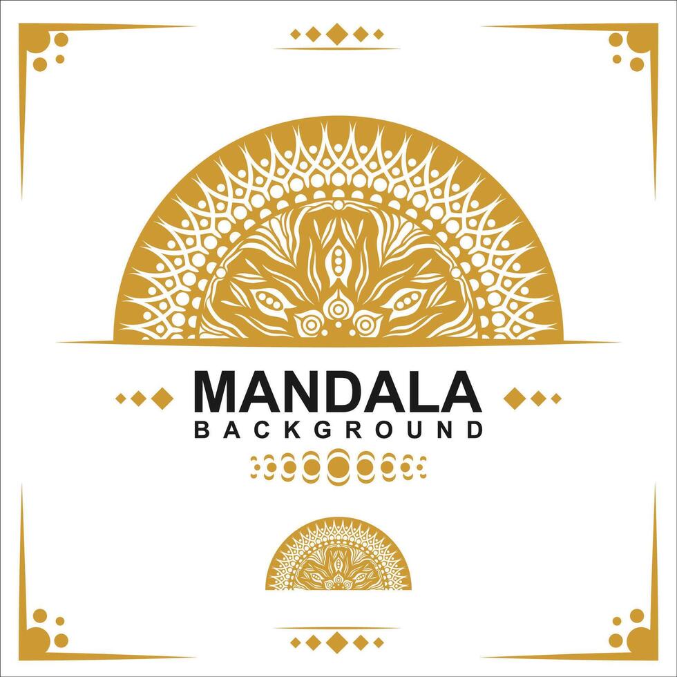 goud kader Aan een wit achtergrond, mandala luxe kader ontwerp. vector