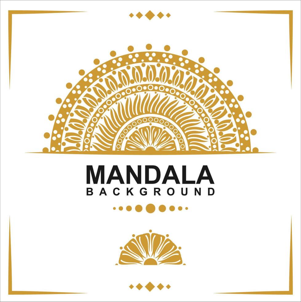 goud kader Aan een wit achtergrond, mandala luxe kader ontwerp. vector