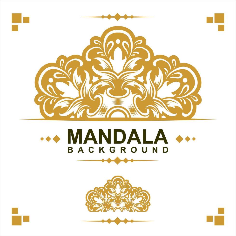 goud kader Aan een wit achtergrond, mandala luxe kader ontwerp. vector