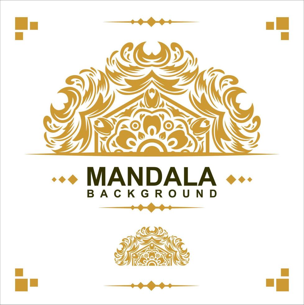 goud kader Aan een wit achtergrond, mandala luxe kader ontwerp. vector