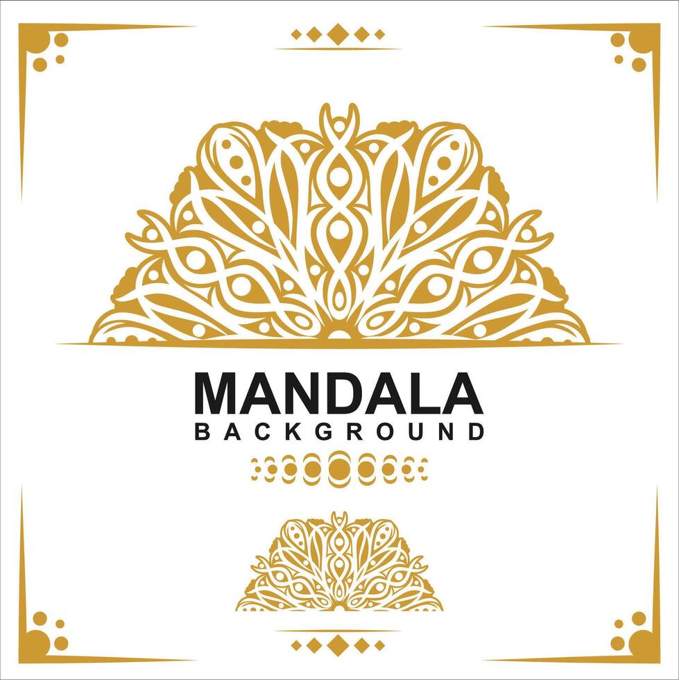 goud kader Aan een wit achtergrond, mandala luxe kader ontwerp. vector