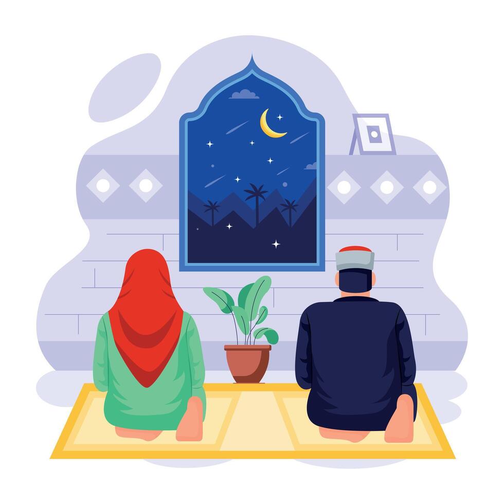 Ramadan vlak karakter illustraties vector