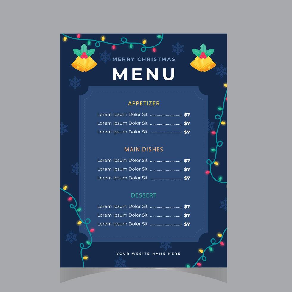 vector vlak iftar verticaal menu sjabloon Ramadan menu sjabloon in blauw Islamitisch achtergrond ontwerp. ook mooi zo sjabloon voor restaurant menu ontwerp.