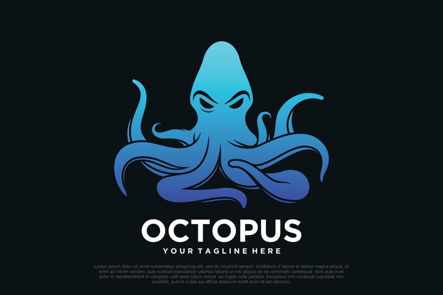 Octopus logo ontwerp gemakkelijk concept premie vector