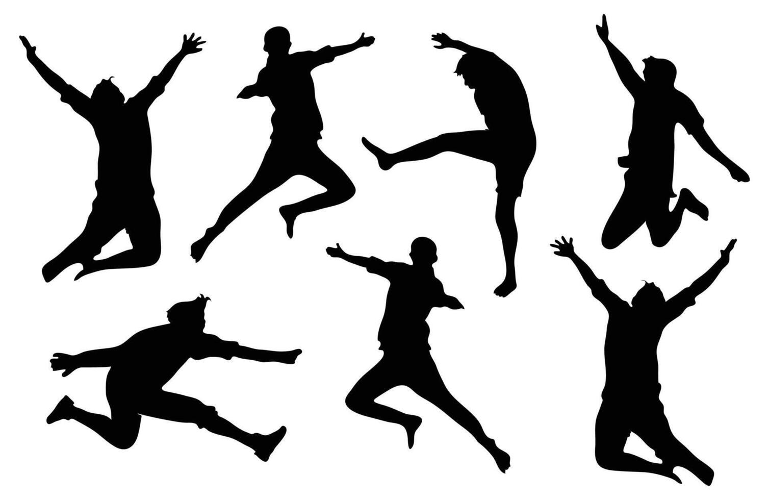 silhouet mensen jumping Diversen. silhouet mensen verzameling vector