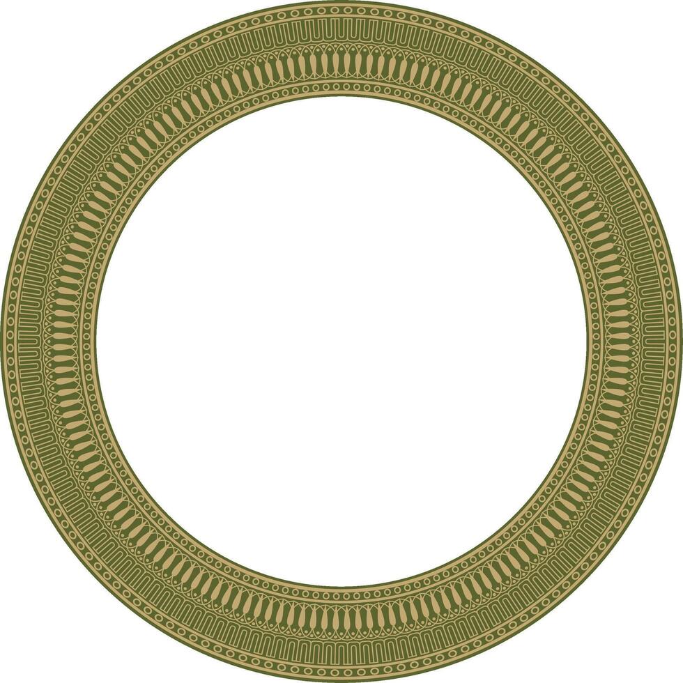 vector goud en groen ronde klassiek Grieks meander ornament. patroon, cirkel van oude Griekenland. grens, kader, ring van de Romeins rijk