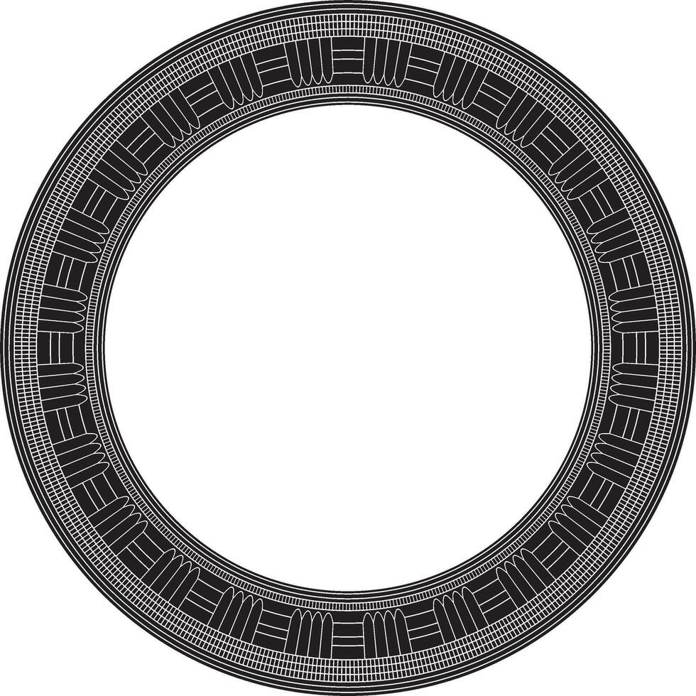 vector monochroom zwart ronde Egyptische ornament. eindeloos cirkel, ring van oude Egypte. meetkundig Afrikaanse kader