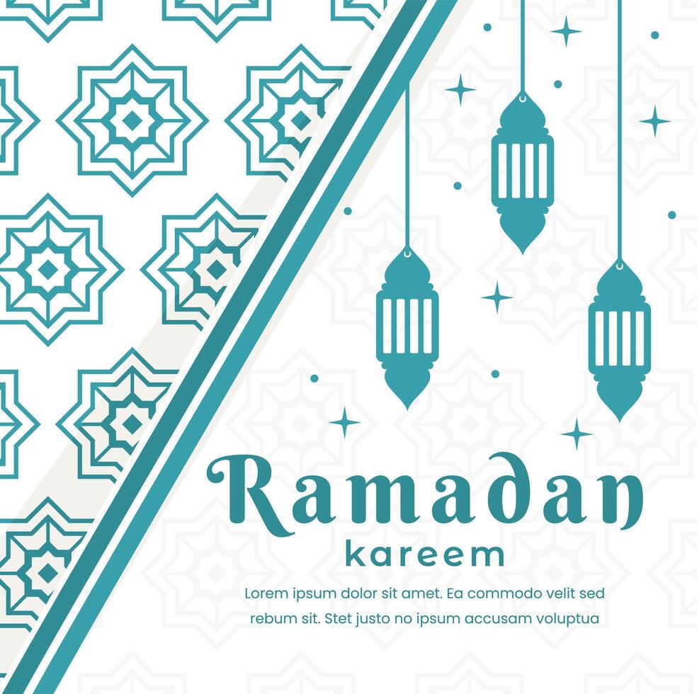 Ramadan groet kaart sjabloon voor sociaal media met Islamitisch decoratie vector
