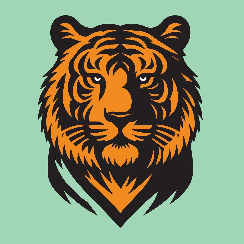 dapper tijger gezicht wijnoogst ontwerp vector