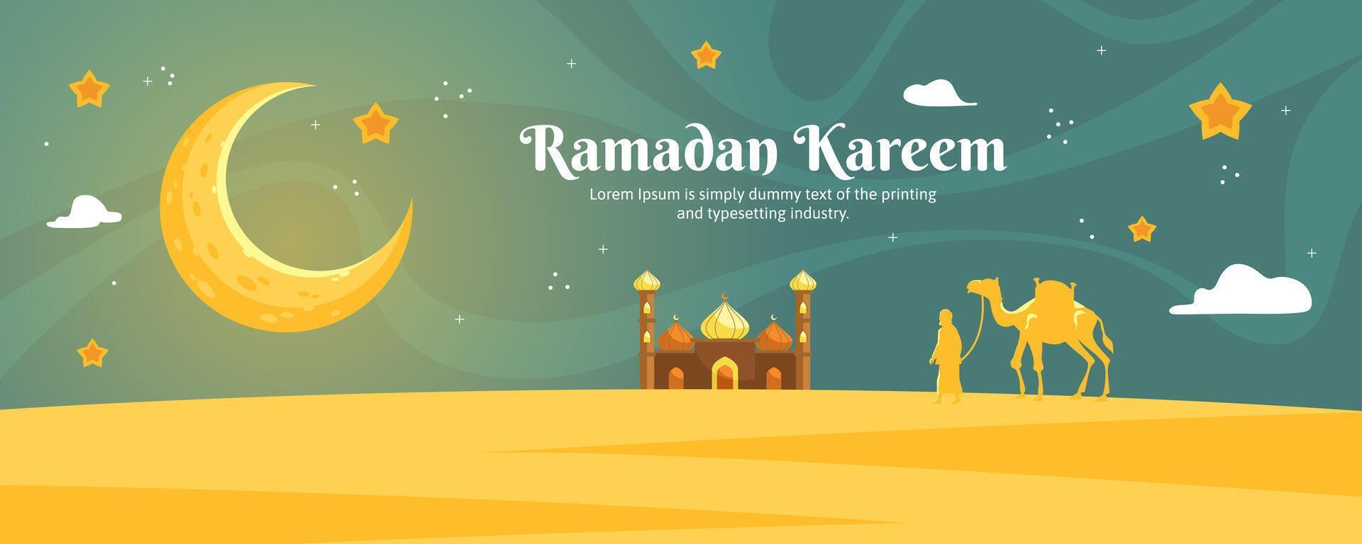 sociaal media banier voor Ramadan kareem viering vector