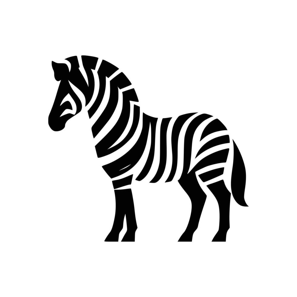 iconisch zebra vector illustratie van de tijdloos zwart en wit gestreept dier