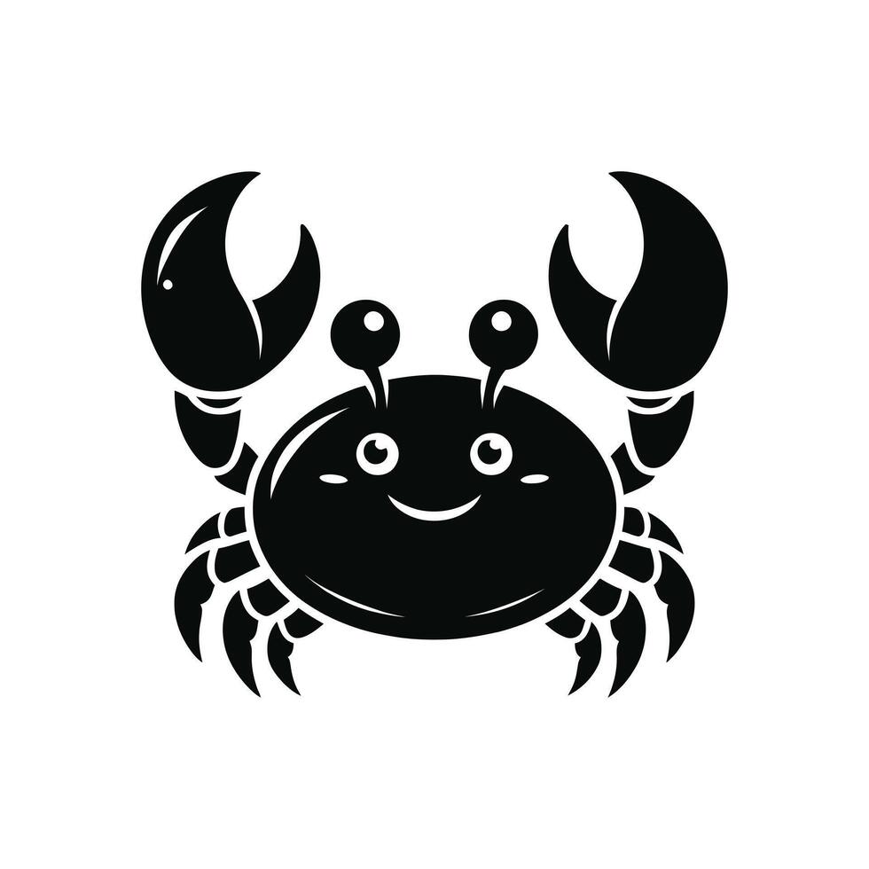 gelukkig krab silhouet. logo's. krab geïsoleerd Aan wit achtergrond. krab illustratie logo vector