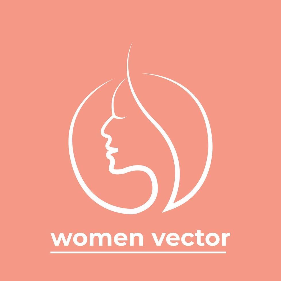 vector logo voor schoonheid salon met mooi vrouw silhouet