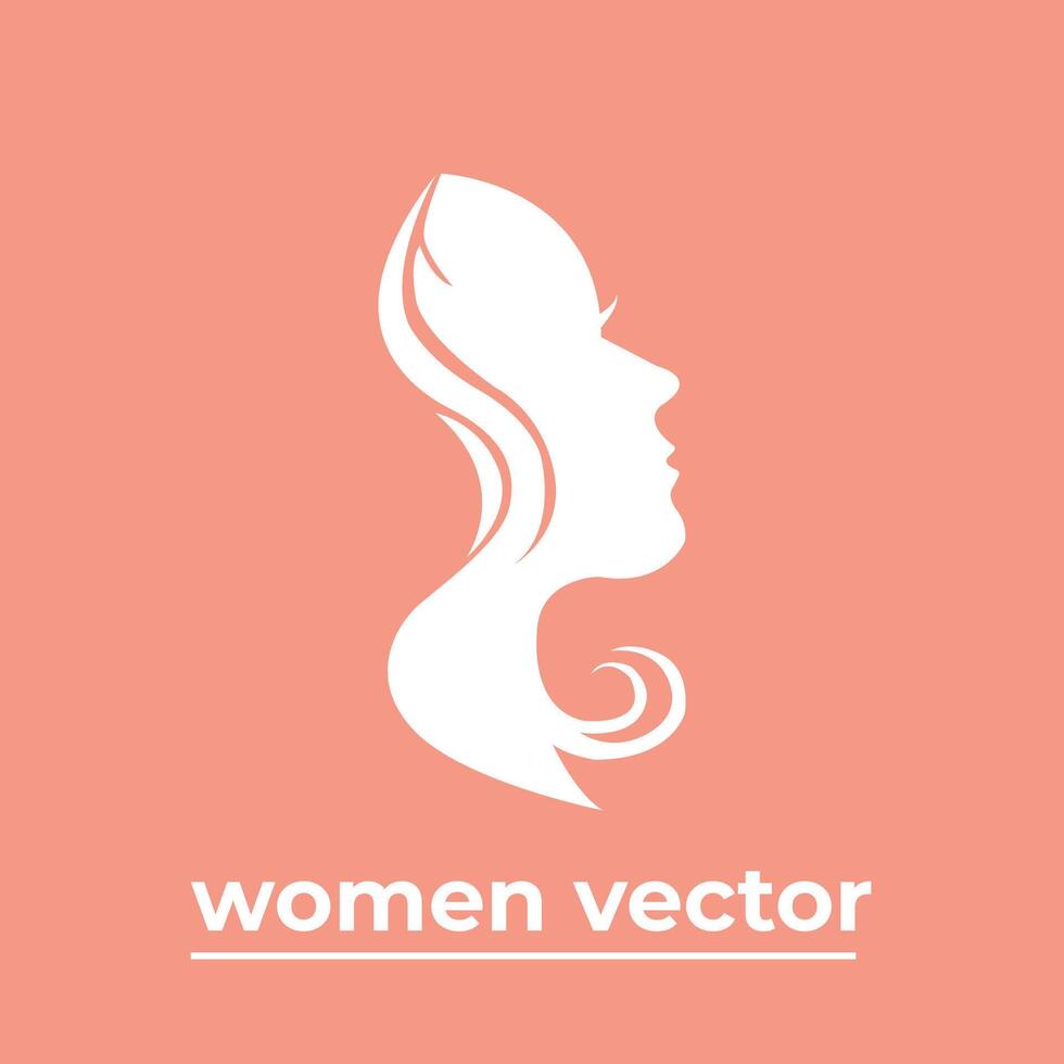 vector logo voor schoonheid salon met mooi vrouw silhouet