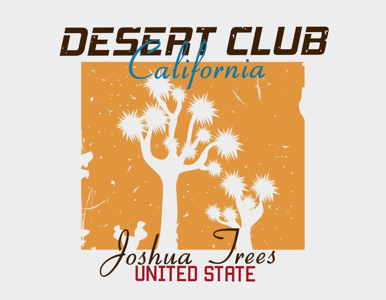 Californië woestijn club poster, Joshua boom afdrukken grafisch perfect voor kleding ontwerp, enz vector