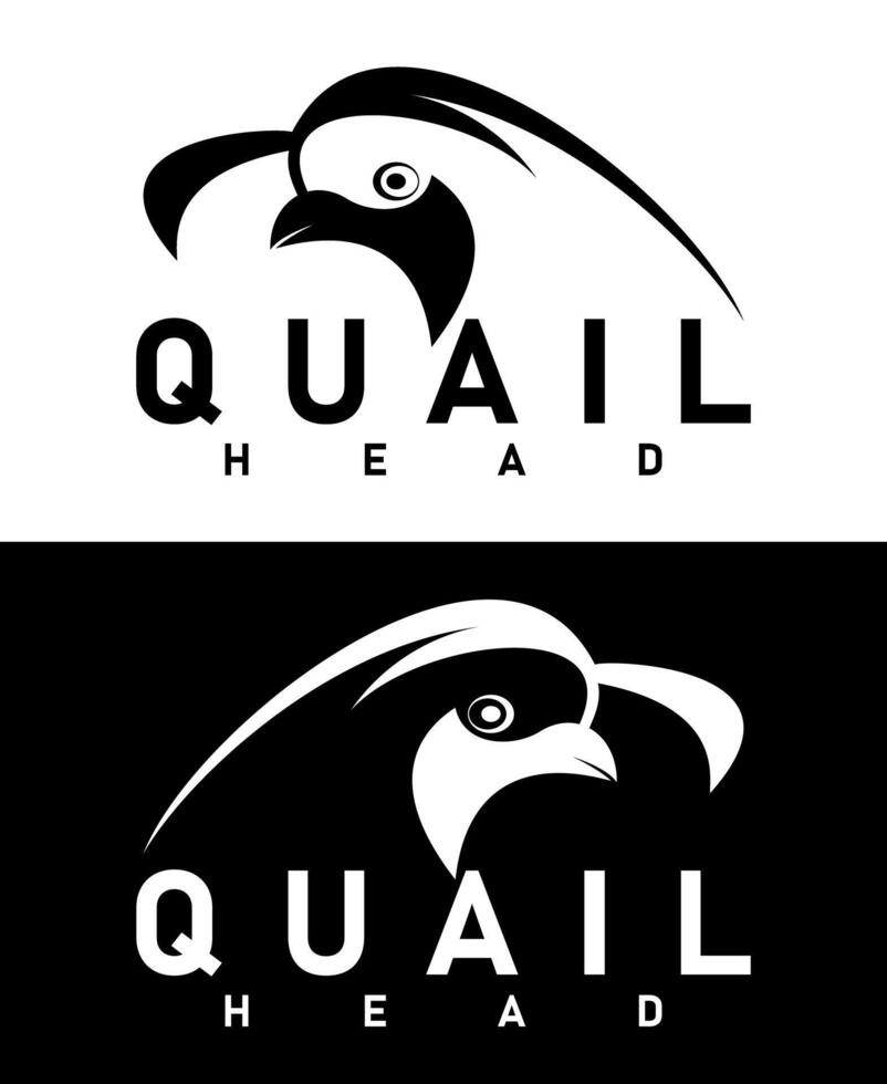 kwartel hoofd vogel logo merk ontwerp vector