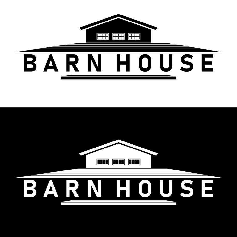 schuur boerderij huis modern logo ontwerp vector